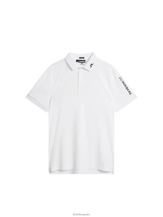 Men J.Lindeberg White Tour Tech Slim Polo Clothing 8R6291