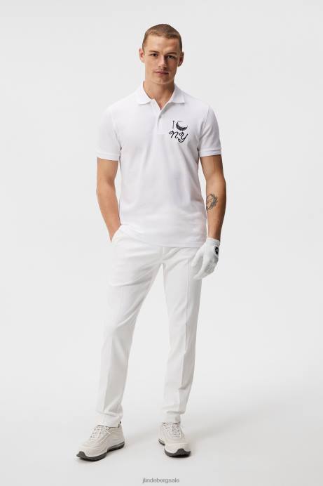 Men J.Lindeberg White Troy Nyc Golf Polo Clothing 8R62188