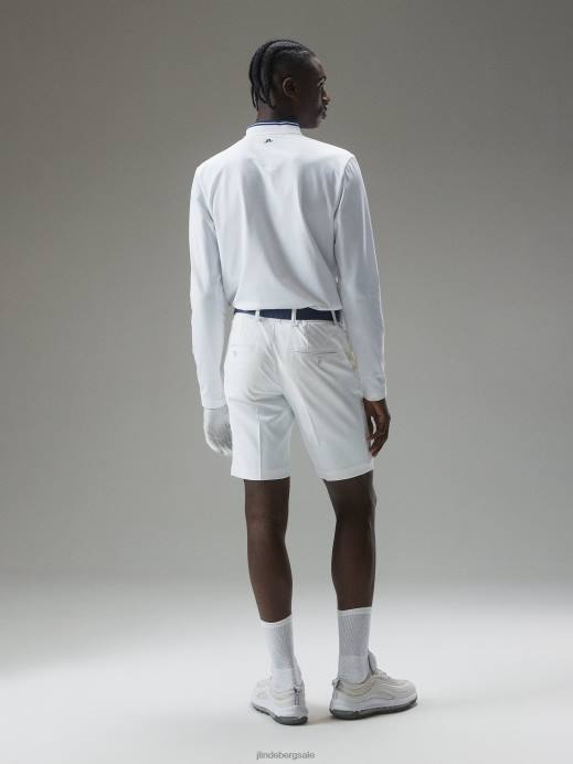 Men J.Lindeberg White Tyson Long-Sleeve Polo Clothing 8R62335