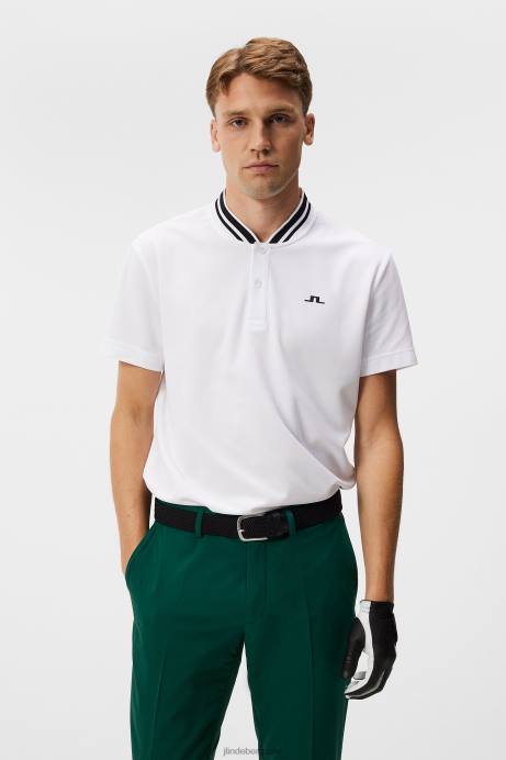 Men J.Lindeberg White Tyson Polo Clothing 8R62101