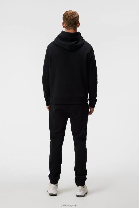 Men J.Lindeberg Black Alpha Hoodie Clothing 8R62539