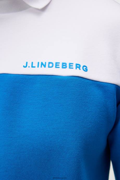 Men J.Lindeberg Brilliant Blue Jeff Crew Neck Sweatshirt Clothing 8R62621