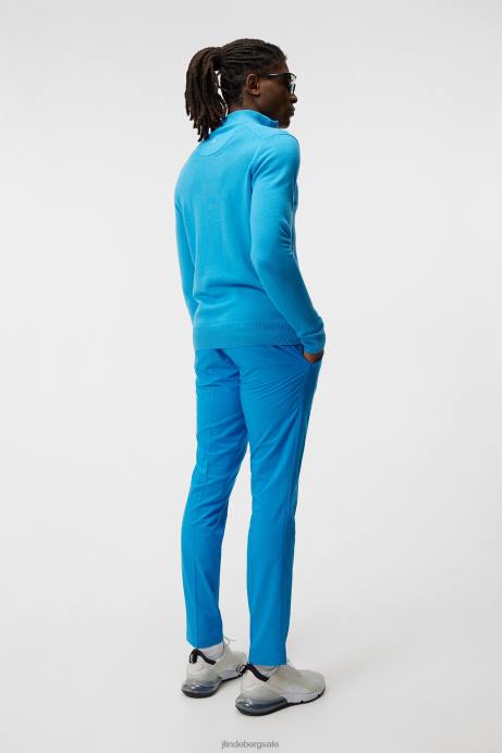 Men J.Lindeberg Brilliant Blue Kian Zipped Sweater Clothing 8R62657