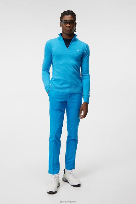 Men J.Lindeberg Brilliant Blue Kian Zipped Sweater Clothing 8R62657