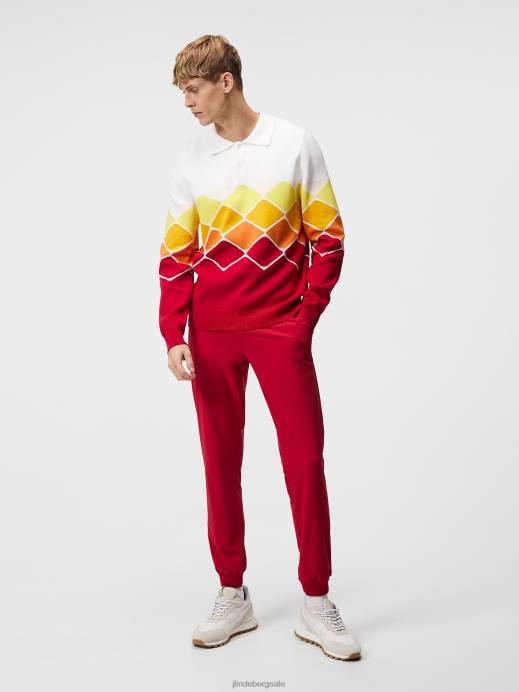 Men J.Lindeberg Chili Pepper Ron Knitted Shirt Clothing 8R62579