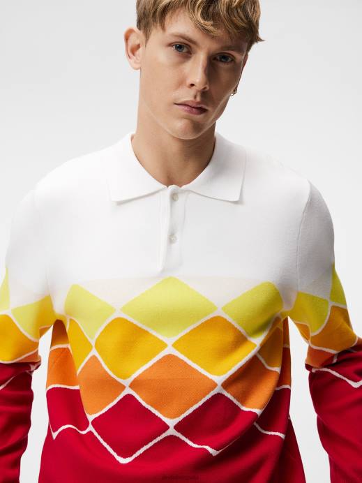 Men J.Lindeberg Chili Pepper Ron Knitted Shirt Clothing 8R62579