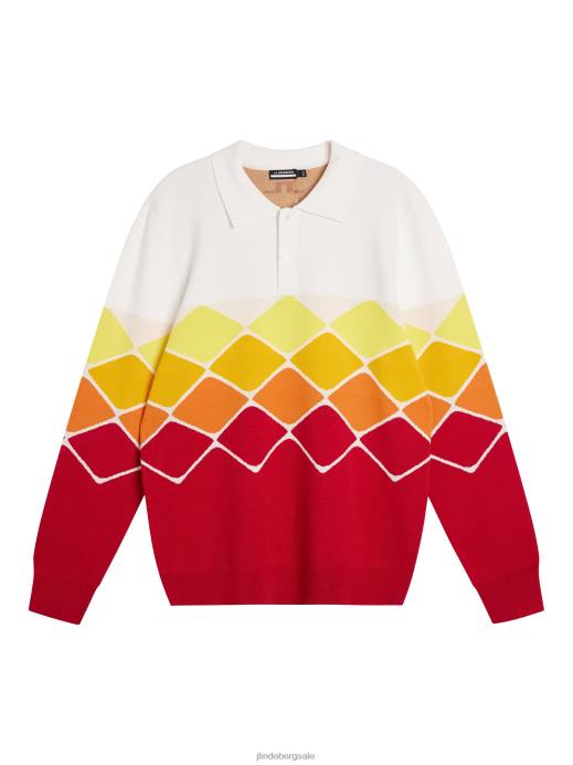 Men J.Lindeberg Chili Pepper Ron Knitted Shirt Clothing 8R62579