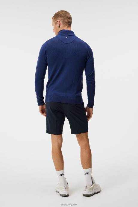 Men J.Lindeberg Estate Blue Kian Zipped Sweater Clothing 8R62558