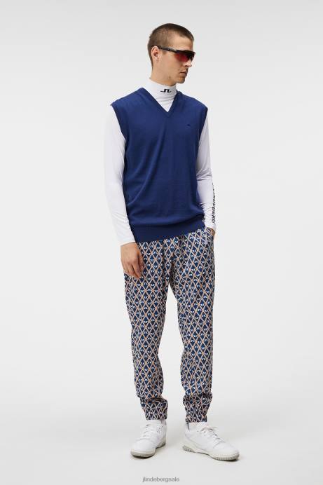 Men J.Lindeberg Estate Blue Liam Knitted Vest Clothing 8R62545