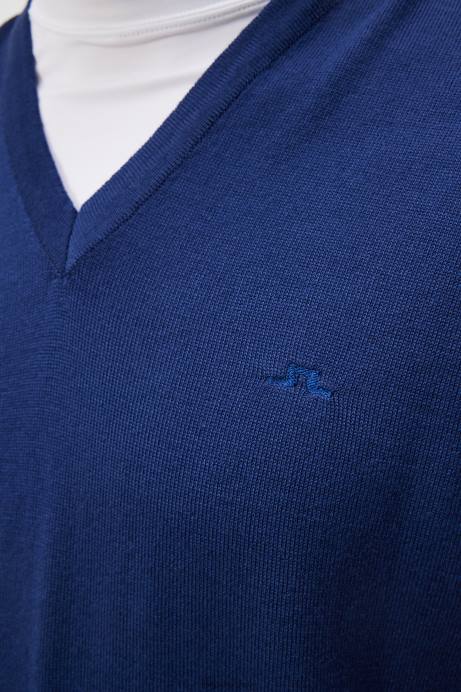 Men J.Lindeberg Estate Blue Liam Knitted Vest Clothing 8R62545