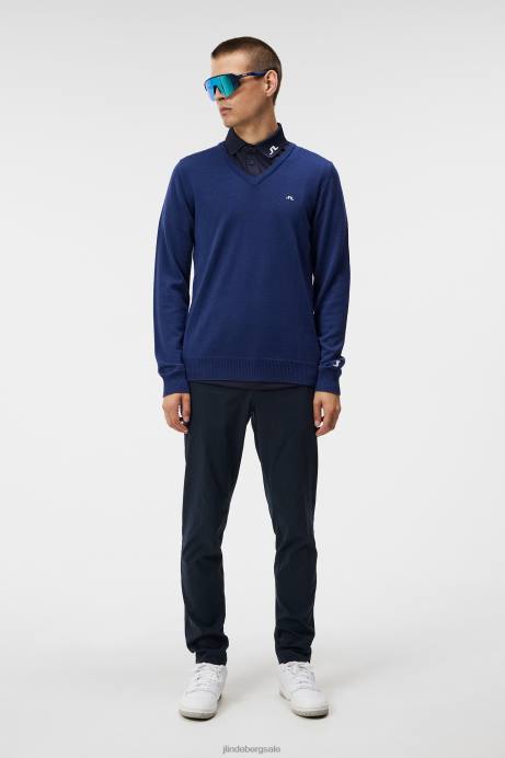 Men J.Lindeberg Estate Blue Lymann Knitted Sweater Clothing 8R62554