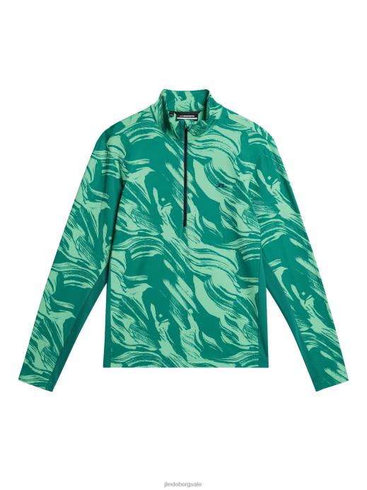 Men J.Lindeberg Green Valley Luke Print Half Zip Mid Layer Clothing 8R62527