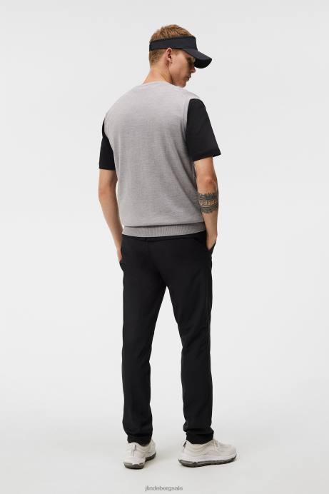 Men J.Lindeberg Grey Melange Liam Knitted Vest Clothing 8R62546