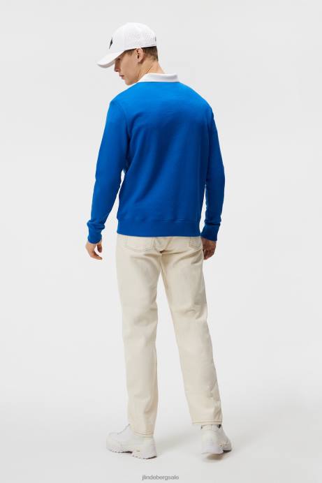 Men J.Lindeberg Lapis Blue Alpha Crew Neck Sweatshirt Clothing 8R62644