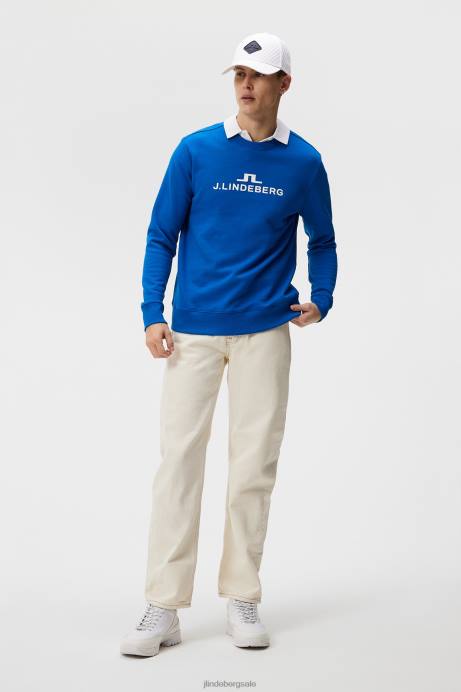 Men J.Lindeberg Lapis Blue Alpha Crew Neck Sweatshirt Clothing 8R62644