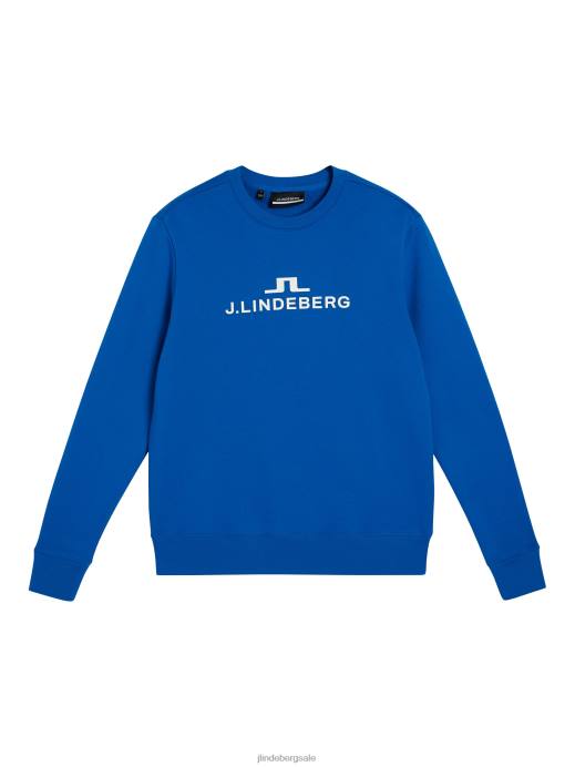 Men J.Lindeberg Lapis Blue Alpha Crew Neck Sweatshirt Clothing 8R62644