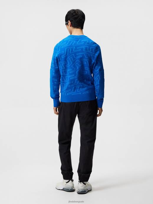 Men J.Lindeberg Lapis Bridge Swirl Bridge Swirl Knitted Sweater Clothing 8R62577