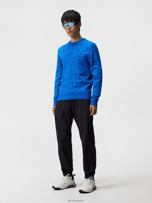 Men J.Lindeberg Lapis Bridge Swirl Bridge Swirl Knitted Sweater Clothing 8R62577