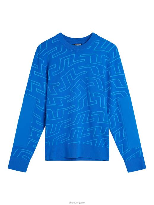 Men J.Lindeberg Lapis Bridge Swirl Bridge Swirl Knitted Sweater Clothing 8R62577