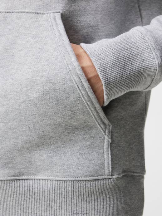 Men J.Lindeberg Light Grey Melange Alpha Hoodie Clothing 8R62641