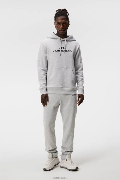 Men J.Lindeberg Light Grey Melange Alpha Sweatpant Clothing 8R62534