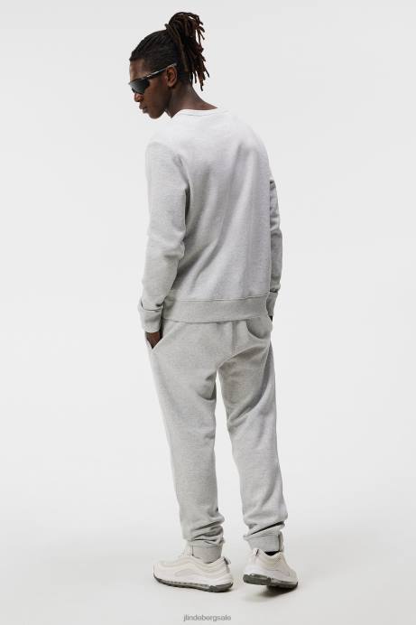 Men J.Lindeberg Light Grey Melange Alpha Sweatshirt Clothing 8R62541