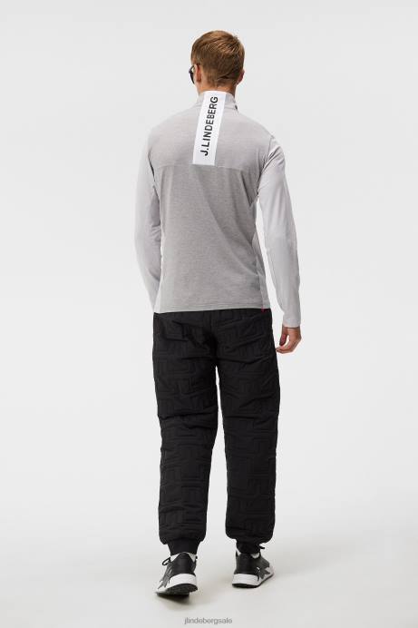 Men J.Lindeberg Light Grey Melange Banks Mid Layer Clothing 8R62498