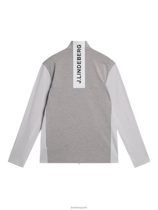 Men J.Lindeberg Light Grey Melange Banks Mid Layer Clothing 8R62498