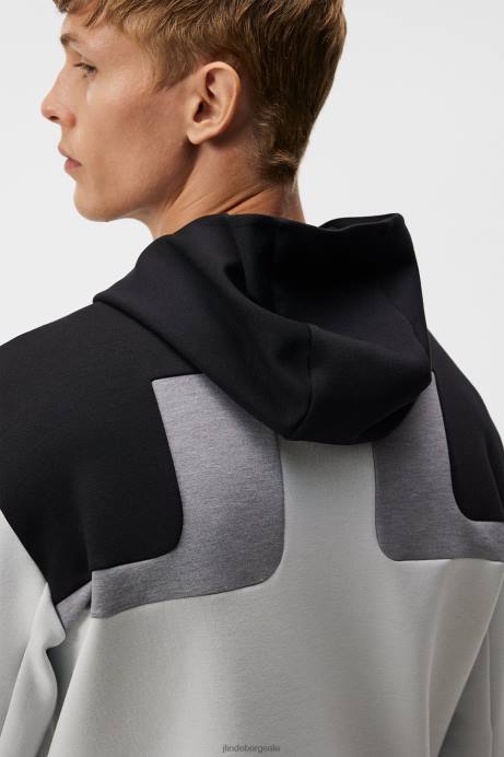 Men J.Lindeberg Light Grey Melange Jeff Hoodie Clothing 8R62525