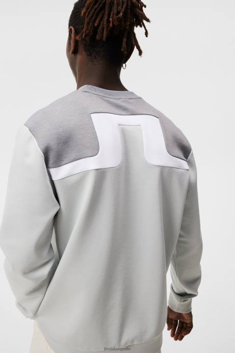 Men J.Lindeberg Light Grey Melange Jeff Sweatshirt Clothing 8R62532