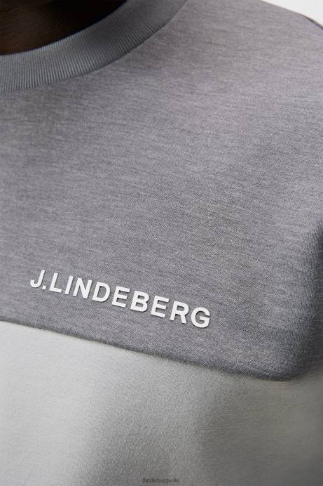 Men J.Lindeberg Light Grey Melange Jeff Sweatshirt Clothing 8R62532