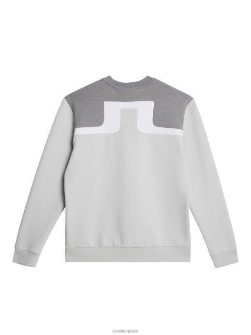 Men J.Lindeberg Light Grey Melange Jeff Sweatshirt Clothing 8R62532