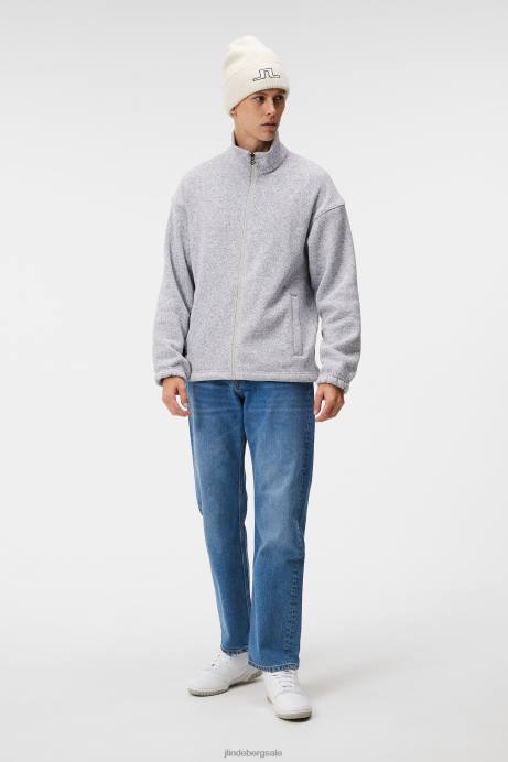 Men J.Lindeberg Light Grey Melange Lorentz Mid Layer Clothing 8R62543