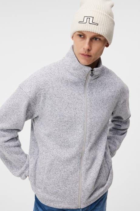 Men J.Lindeberg Light Grey Melange Lorentz Mid Layer Clothing 8R62543