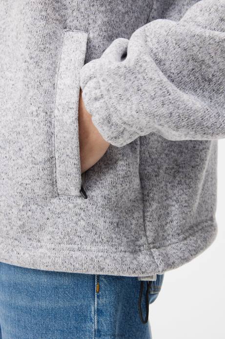 Men J.Lindeberg Light Grey Melange Lorentz Mid Layer Clothing 8R62543