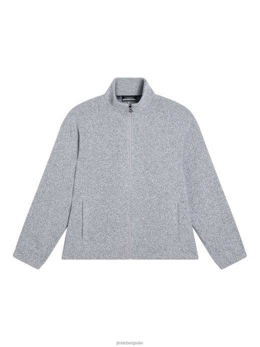 Men J.Lindeberg Light Grey Melange Lorentz Mid Layer Clothing 8R62543