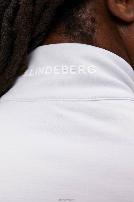 Men J.Lindeberg Light Grey Melange Luke Half Zip Mid Layer Clothing 8R62616