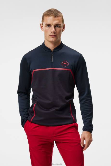 Men J.Lindeberg Navy Castello Mid Layer Clothing 8R62636