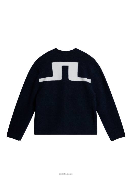 Men J.Lindeberg Navy Clarke Knitted Cardigan Clothing 8R62504