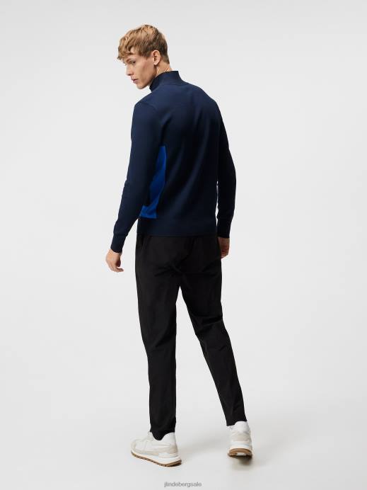 Men J.Lindeberg Navy Davis Knitted Sweater Clothing 8R62595