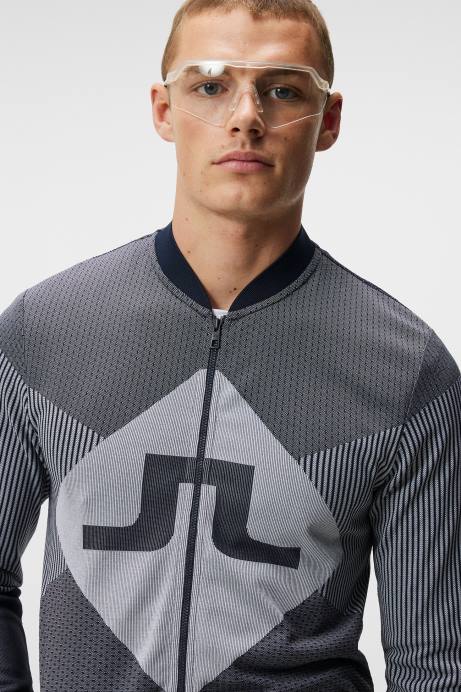 Men J.Lindeberg Navy Diamond Seamless Mid Layer Clothing 8R62645
