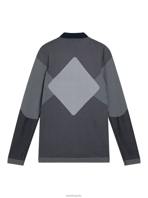 Men J.Lindeberg Navy Diamond Seamless Mid Layer Clothing 8R62645