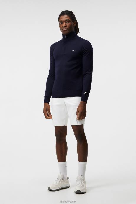 Men J.Lindeberg Navy Kian Zipped Golf Sweater Clothing 8R62666