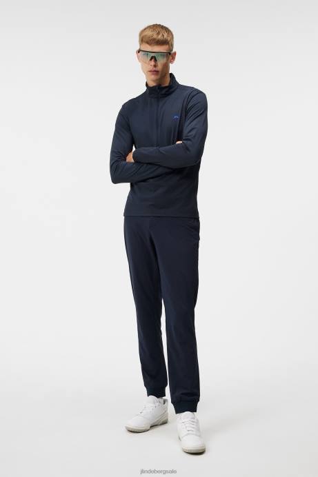 Men J.Lindeberg Navy Luke Half Zip Mid Layer Clothing 8R62528