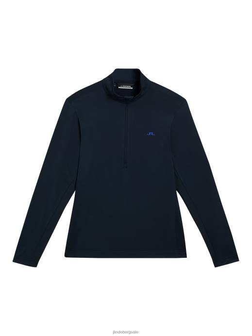 Men J.Lindeberg Navy Luke Half Zip Mid Layer Clothing 8R62528
