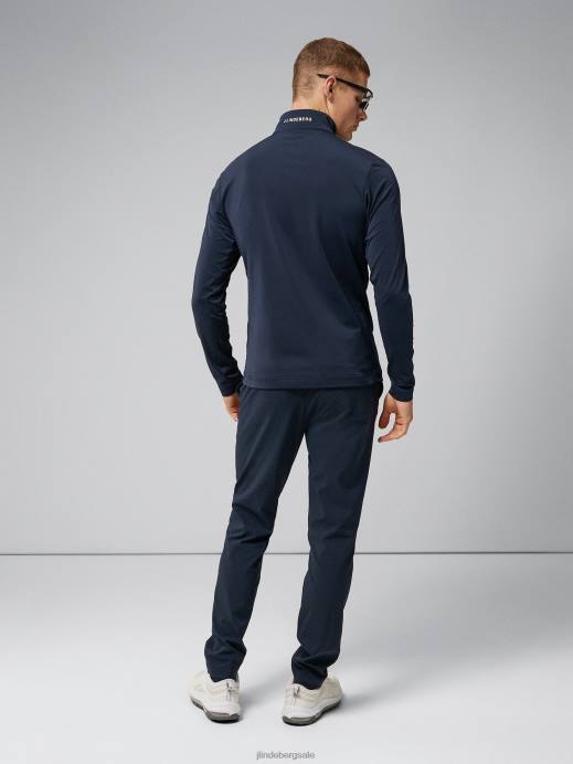 Men J.Lindeberg Navy Luke Half Zip Mid Layer Clothing 8R62667
