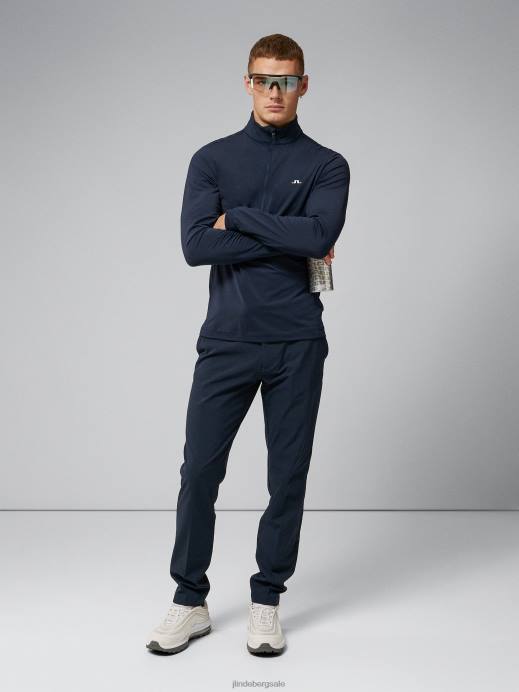 Men J.Lindeberg Navy Luke Half Zip Mid Layer Clothing 8R62667
