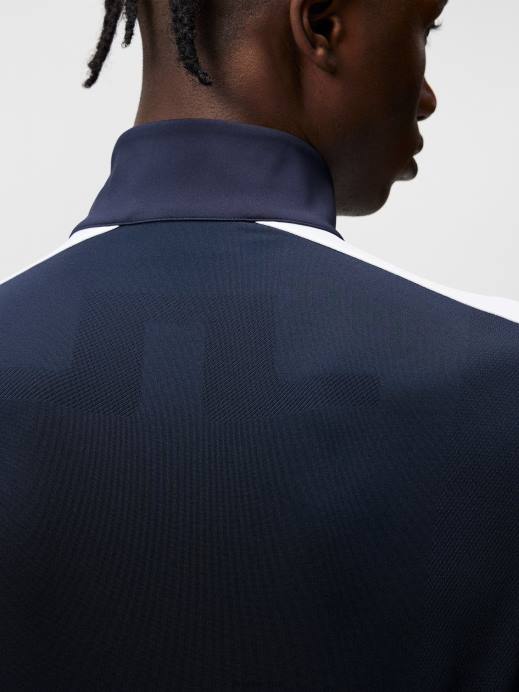 Men J.Lindeberg Navy Melker Mesh Mid Layer Clothing 8R62626