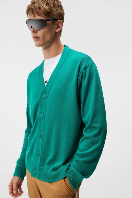 Men J.Lindeberg Proud Peacock Lucas Knitted Cardigan Clothing 8R62551