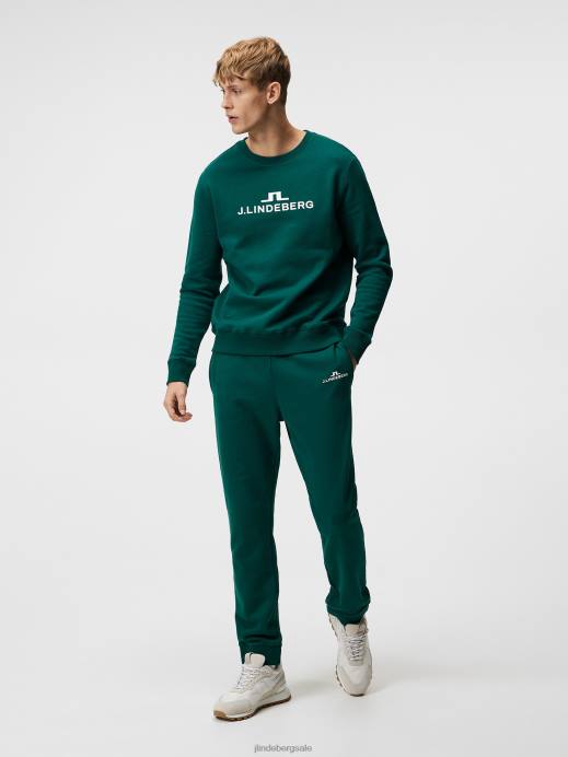 Men J.Lindeberg Rain Forest Alpha Crew Neck Sweatshirt Clothing 8R62642